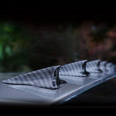 10pcs Carbon Fiber Car Spoiler Shark Fin Universal Roof Tail Wing Sticker
