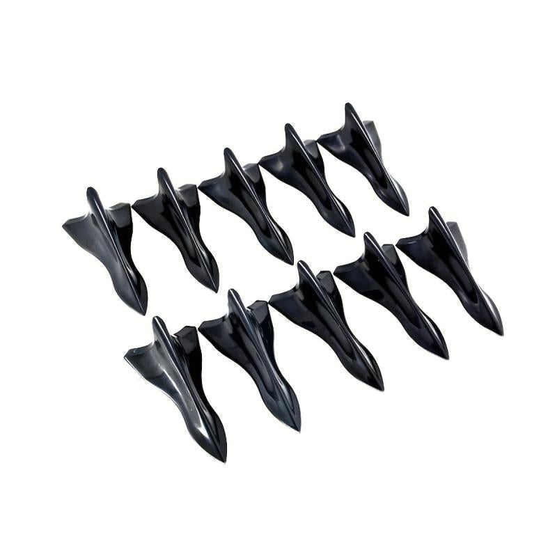 10pcs Carbon Fiber Car Spoiler Shark Fin Universal Roof Tail Wing Sticker