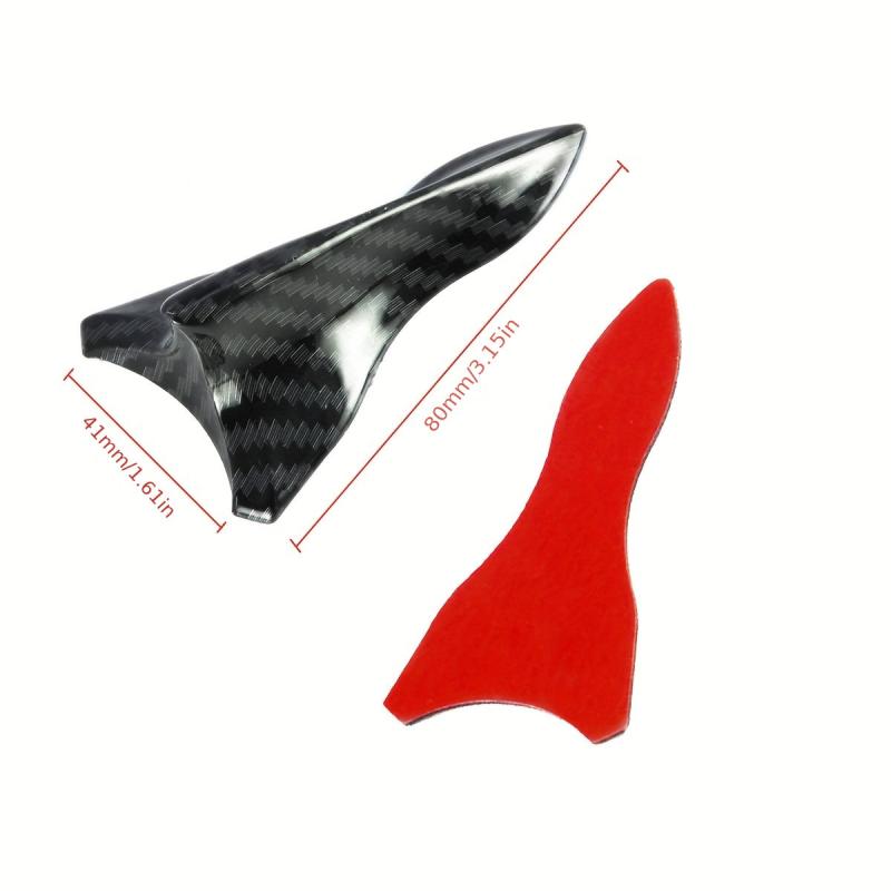 10pcs Carbon Fiber Car Spoiler Shark Fin Universal Roof Tail Wing Sticker