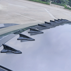 10pcs Carbon Fiber Car Spoiler Shark Fin Universal Roof Tail Wing Sticker