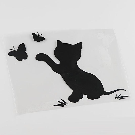 Car Cartoon Sticker Cat Decal Reflective Body Decoration Creative Butterfly