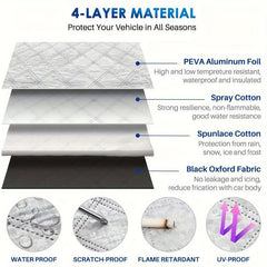 Car Windshield Snow Cover 4 Layer Protection UV Frost Wiper Mirror Protector