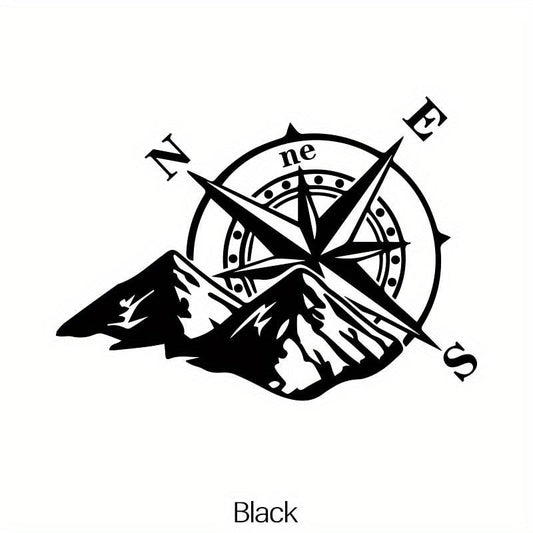 1PC Mountain Compass Stickers For Camper Car Adventure Reflective Decals