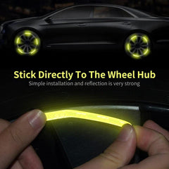 20pcs Car Wheel Hub Reflective Sticker Tire Rim Reflective Strips