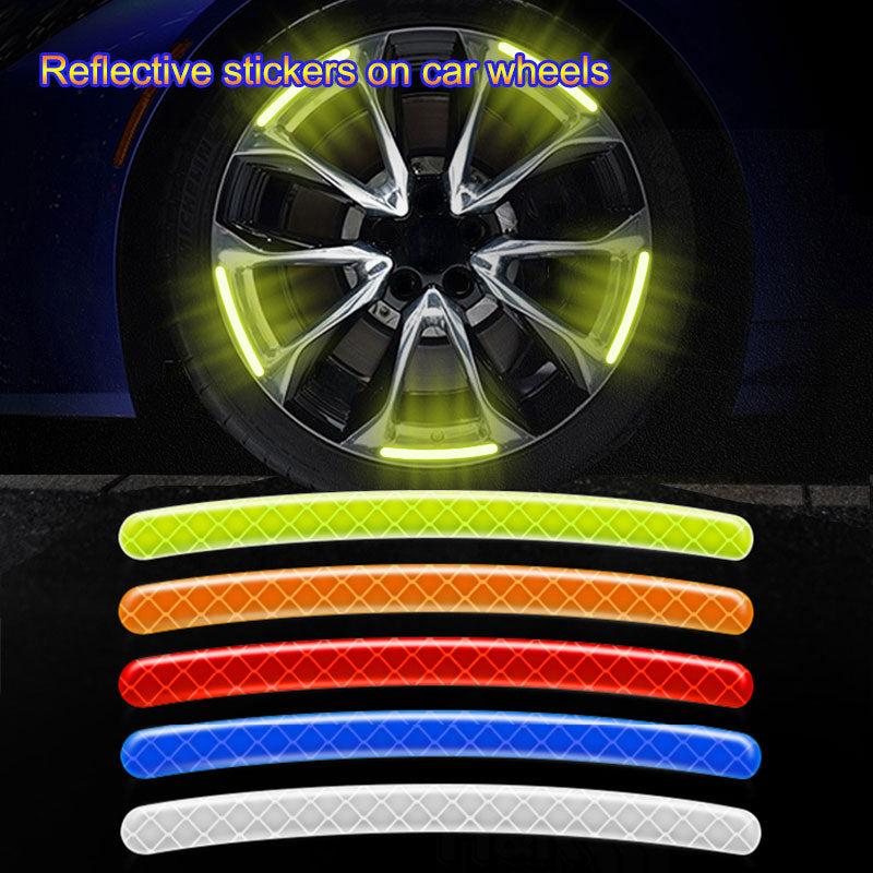 20pcs Car Wheel Hub Reflective Sticker Tire Rim Reflective Strips