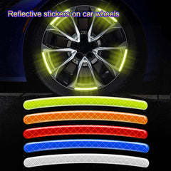 20pcs Car Wheel Hub Reflective Sticker Tire Rim Reflective Strips