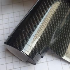 8in High Glossy Car 7D Carbon Fiber Wrapping Vinyl Film Stickers Waterproof