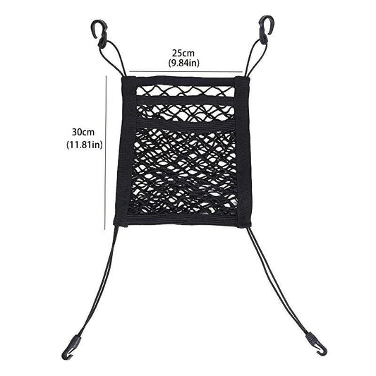Car Trunk Seat Back Elastic Mesh Bag Storage Organizer Pockets