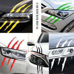2pcs Car Ghost Claw Stickers Headlights Decorative Hood Scratches Eyebrow