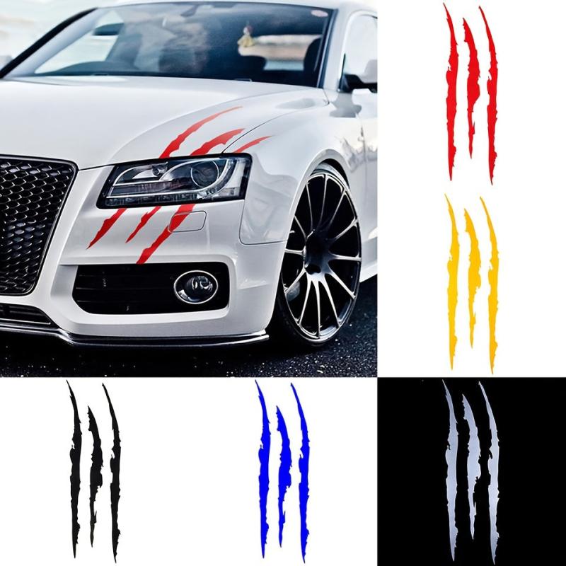 2pcs Car Ghost Claw Stickers Headlights Decorative Hood Scratches Eyebrow