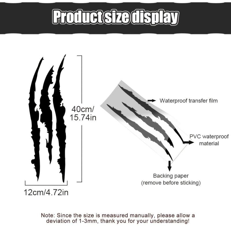 2pcs Car Ghost Claw Stickers Headlights Decorative Hood Scratches Eyebrow