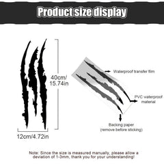 2pcs Car Ghost Claw Stickers Headlights Decorative Hood Scratches Eyebrow