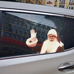 Christmas 3D Santa Claus Car Rear Window Sticker Decor