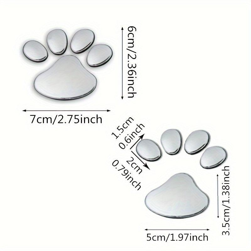 2pcs Car Sticker Paw 3D Animal Footprint Decal PVC Emblem Auto Accessories