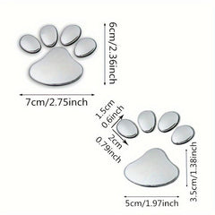 2pcs Car Sticker Paw 3D Animal Footprint Decal PVC Emblem Auto Accessories
