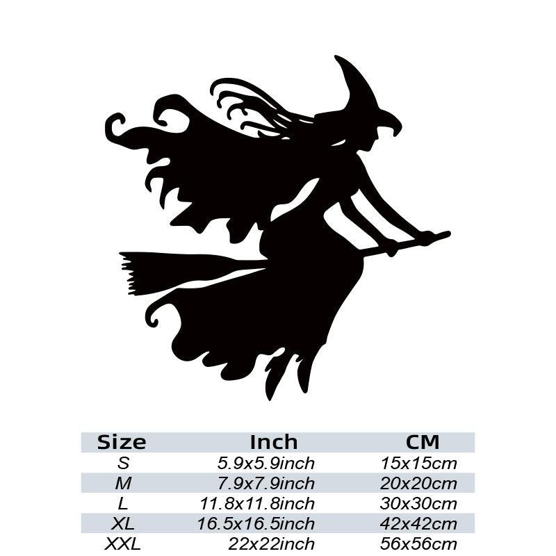 Witch On Broomstick Sticker for Halloween Fun