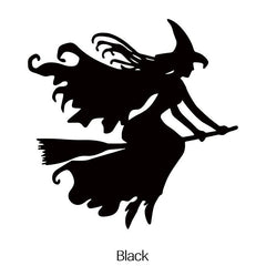 Witch On Broomstick Sticker for Halloween Fun
