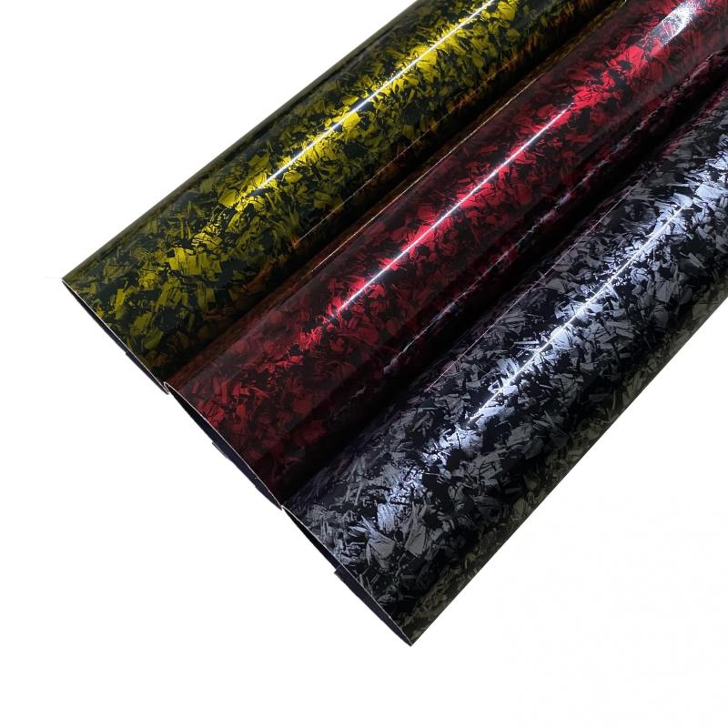 High Glossy PET Liner Forged Flower Carbon Vinyl Film