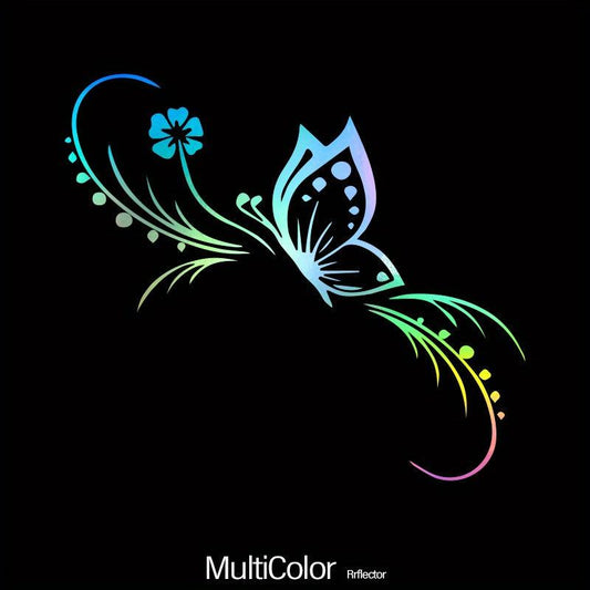 Butterfly Flowers Car Sticker Reflective Vinyl Decals Art Decoration