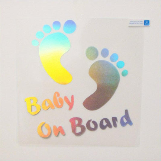 Baby Footprints On Board Reminder Car Sticker