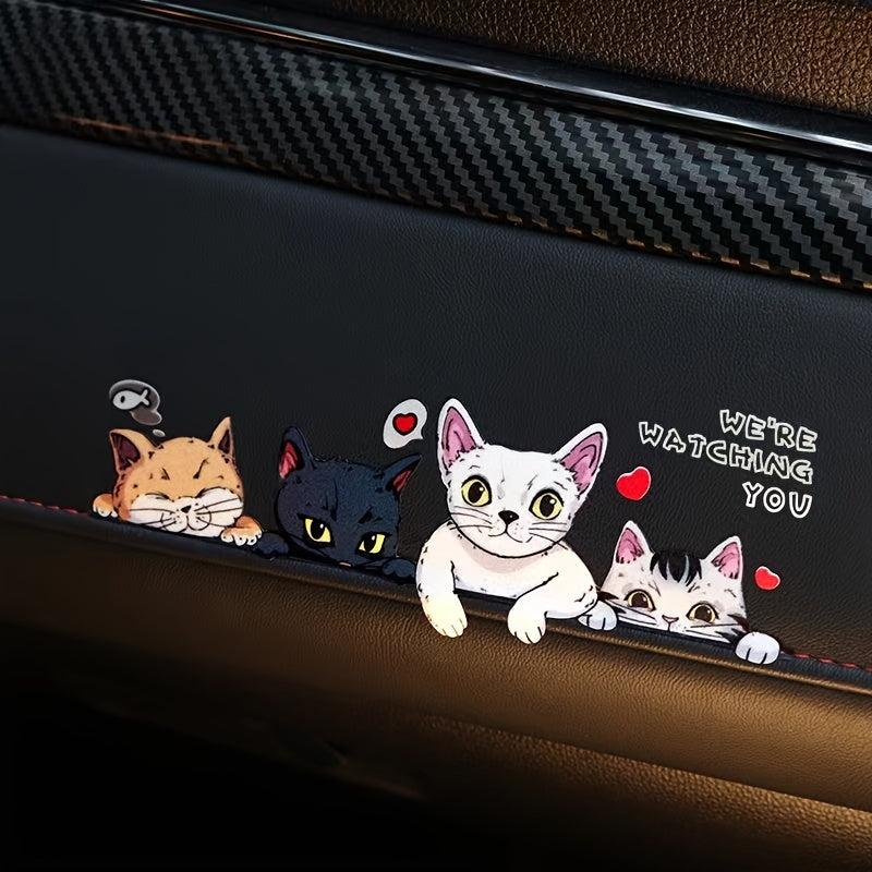 Cartoon Cat Reflective Waterproof Car Window Bumper Stickers