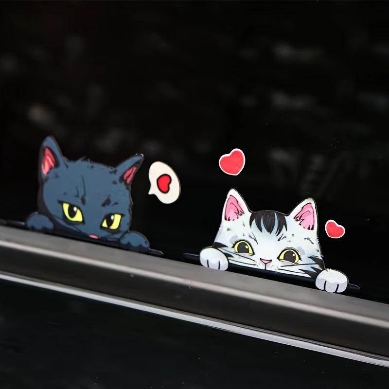 Cartoon Cat Reflective Waterproof Car Window Bumper Stickers