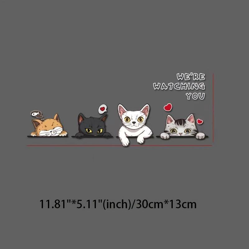 Cartoon Cat Reflective Waterproof Car Window Bumper Stickers