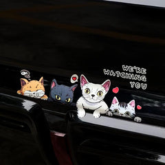 Cartoon Cat Reflective Waterproof Car Window Bumper Stickers