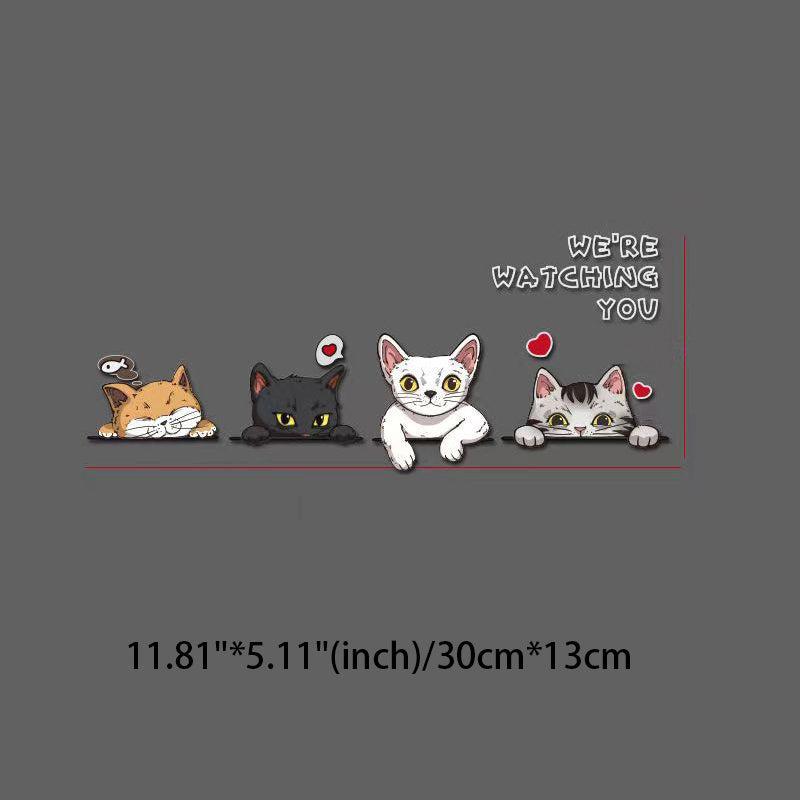 Cartoon Cat Reflective Waterproof Car Window Bumper Stickers