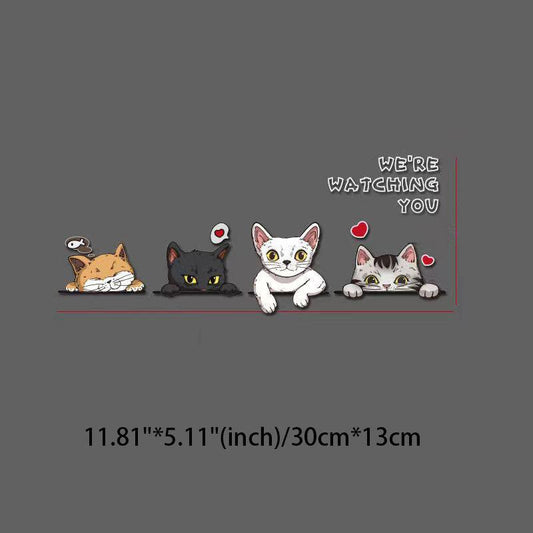 Cartoon Cat Reflective Waterproof Car Window Bumper Stickers