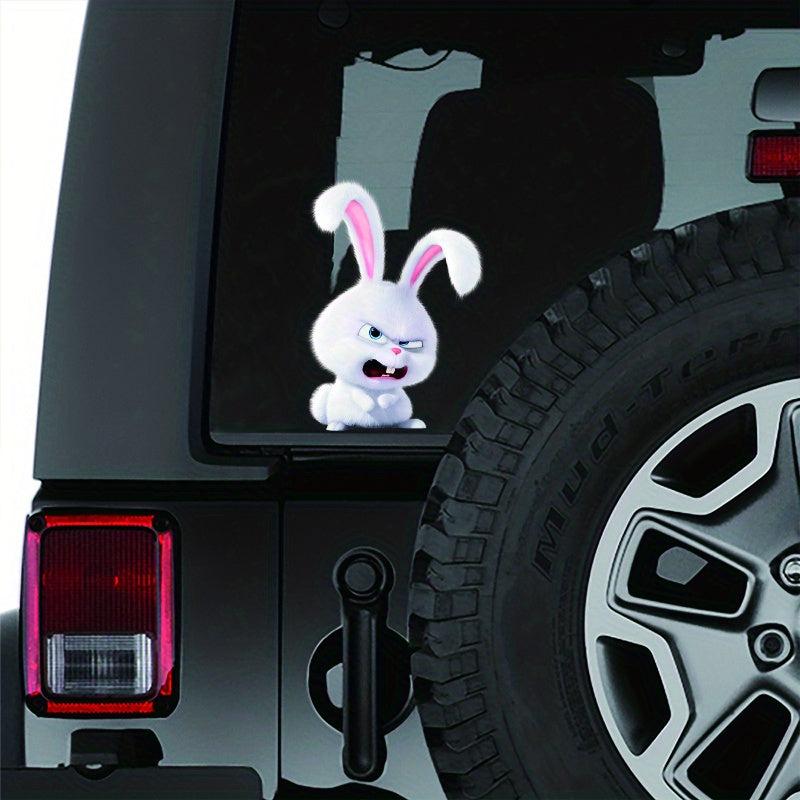 12.7cm Kung Fu Rabbit Car Sticker Motorcycle Laptop Decal Fun Sticker
