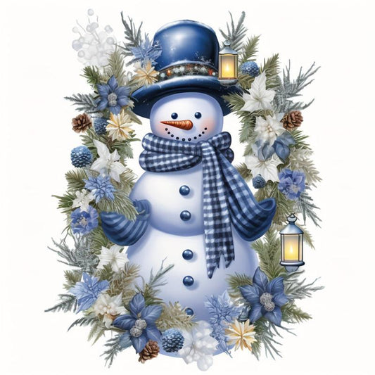 Snowman Wreath Stickers Christmas Home Decor