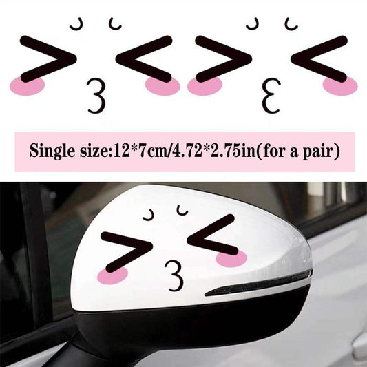 Happy Face Car Stickers Decals Rearview Mirror Scratch Cover Decals