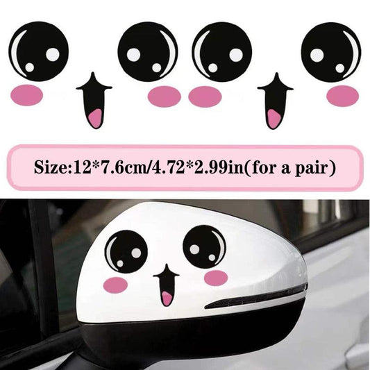 Happy Face Car Stickers Decals Rearview Mirror Scratch Cover Decals