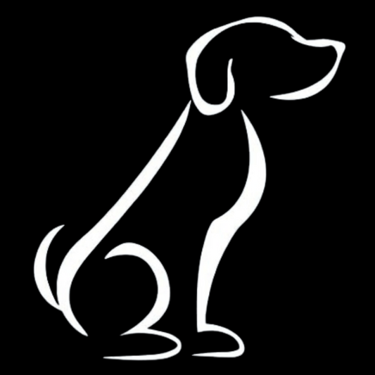 Sitting Dog Silhouette Sticker Decal for Car Laptop Notebook