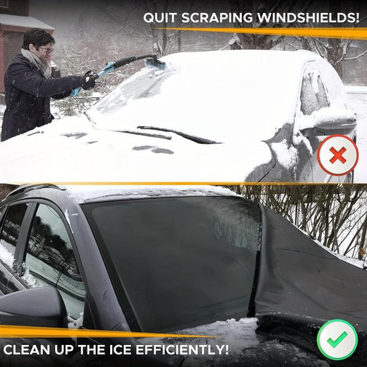 Winter Car Windshield Snow Cover 600D Thick Oxford Cloth PVC Back Glue