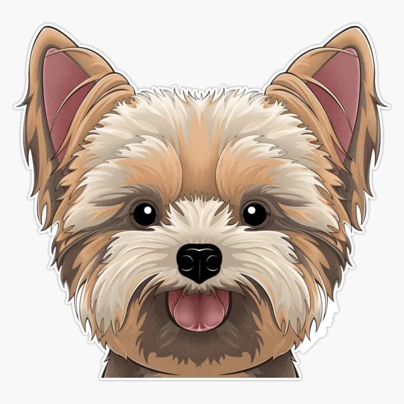 Peeking Yorkie Car Stickers Laptop Water Bottle Phone Car Truck Van