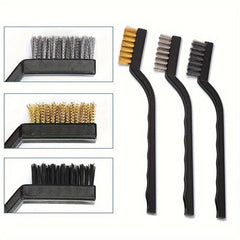 12pcs Wire Brush Set Cleaning Brush w/ Handle Crevice Brush