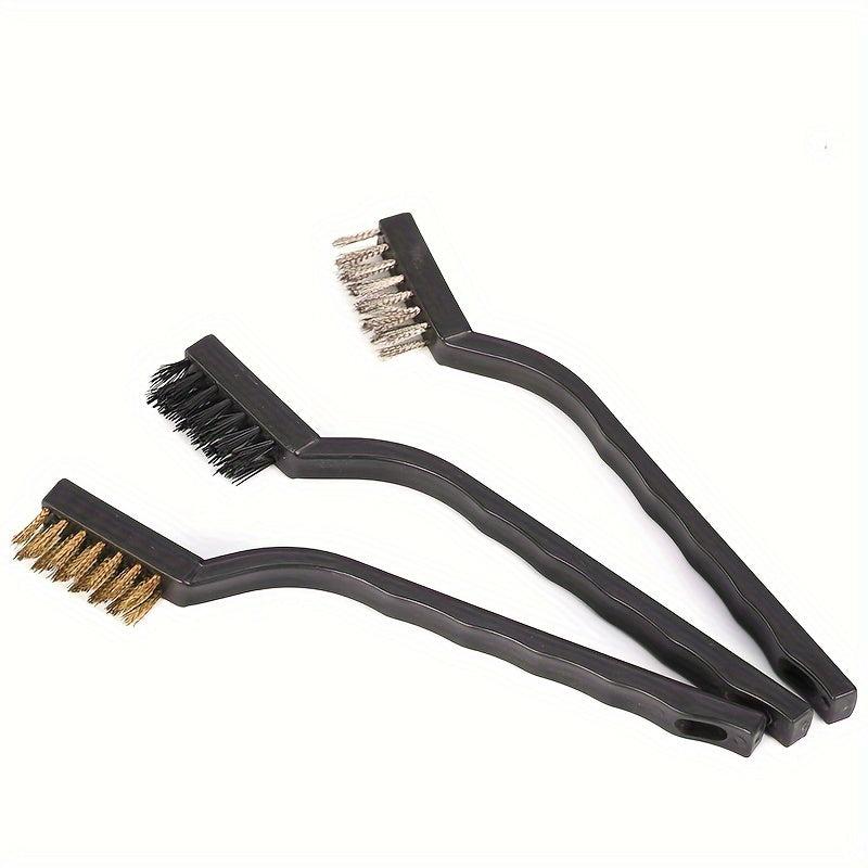 12pcs Wire Brush Set Cleaning Brush w/ Handle Crevice Brush