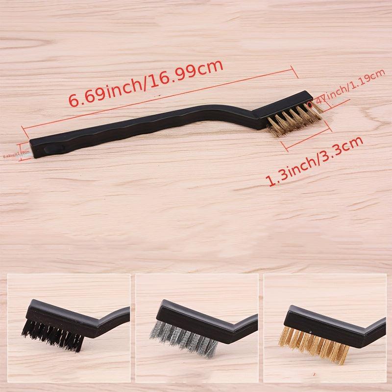 12pcs Wire Brush Set Cleaning Brush w/ Handle Crevice Brush