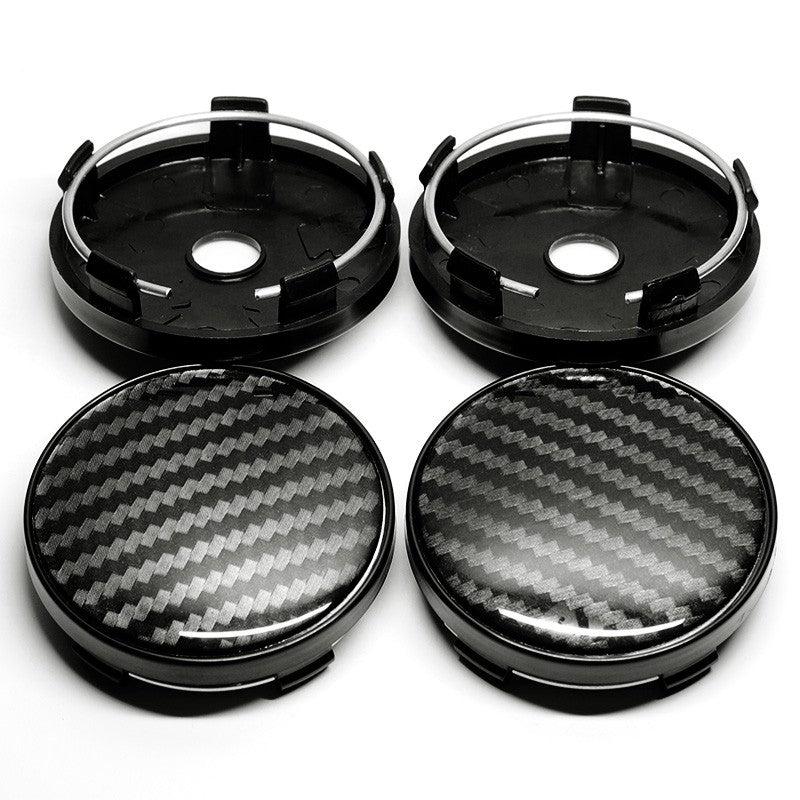 4pcs 60mm Aluminum Resin 3D Carbon Fiber Wheel Center Hub Cap