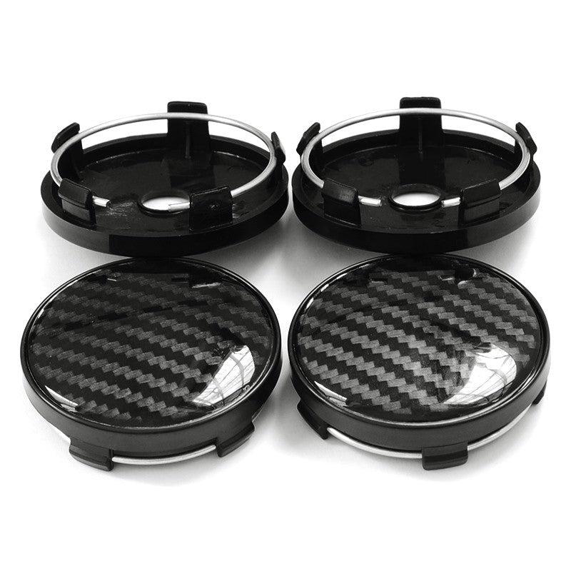 4pcs 60mm Aluminum Resin 3D Carbon Fiber Wheel Center Hub Cap