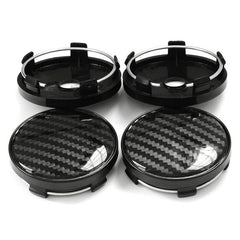 4pcs 60mm Aluminum Resin 3D Carbon Fiber Wheel Center Hub Cap