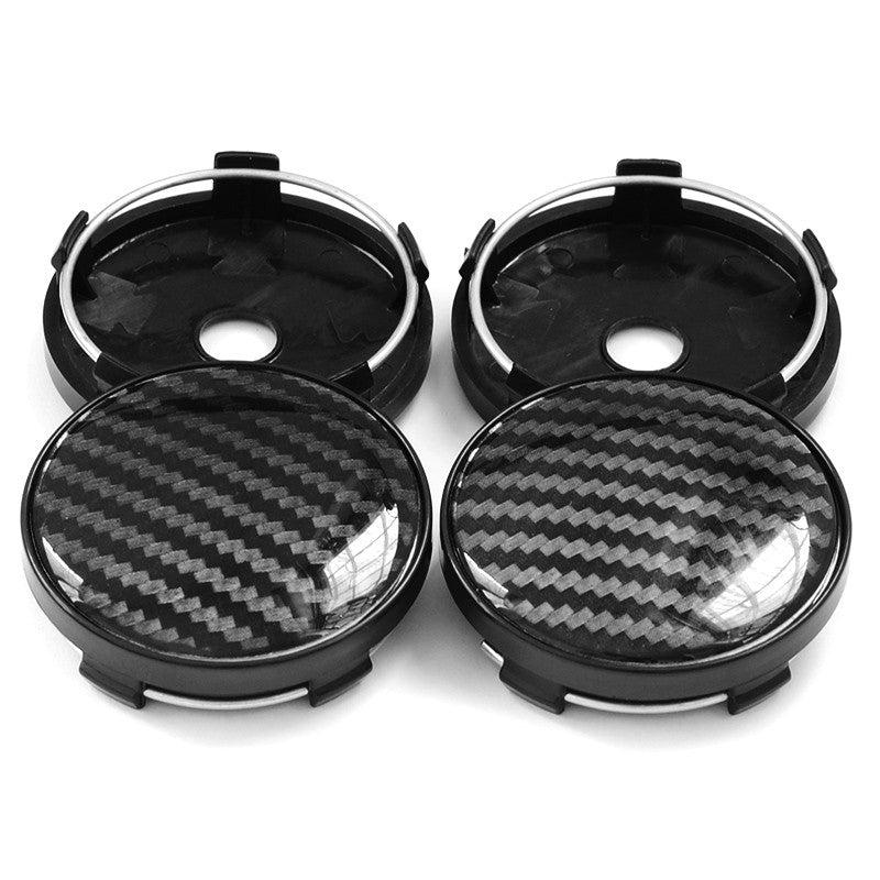 4pcs 60mm Aluminum Resin 3D Carbon Fiber Wheel Center Hub Cap