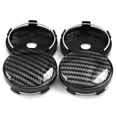 4pcs 60mm Aluminum Resin 3D Carbon Fiber Wheel Center Hub Cap