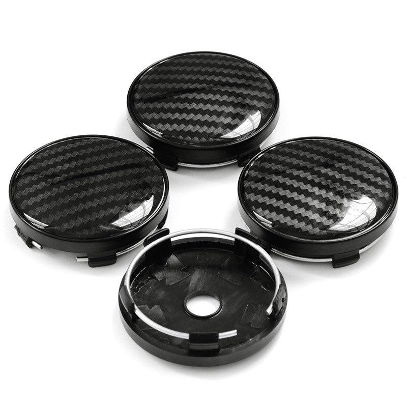 4pcs 60mm Aluminum Resin 3D Carbon Fiber Wheel Center Hub Cap