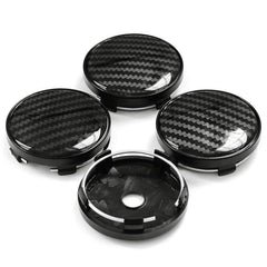 4pcs 60mm Aluminum Resin 3D Carbon Fiber Wheel Center Hub Cap