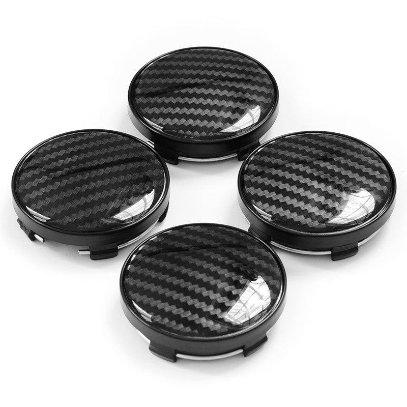 4pcs 60mm Aluminum Resin 3D Carbon Fiber Wheel Center Hub Cap
