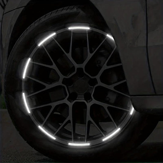 20pcs Car Wheel Hub Reflective Sticker Colorful Luminous Night Stripe