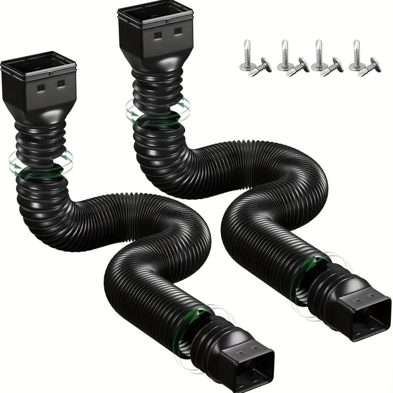 2pcs Telescopic Rain Gutter Drain Pipe Extension for Home Safety
